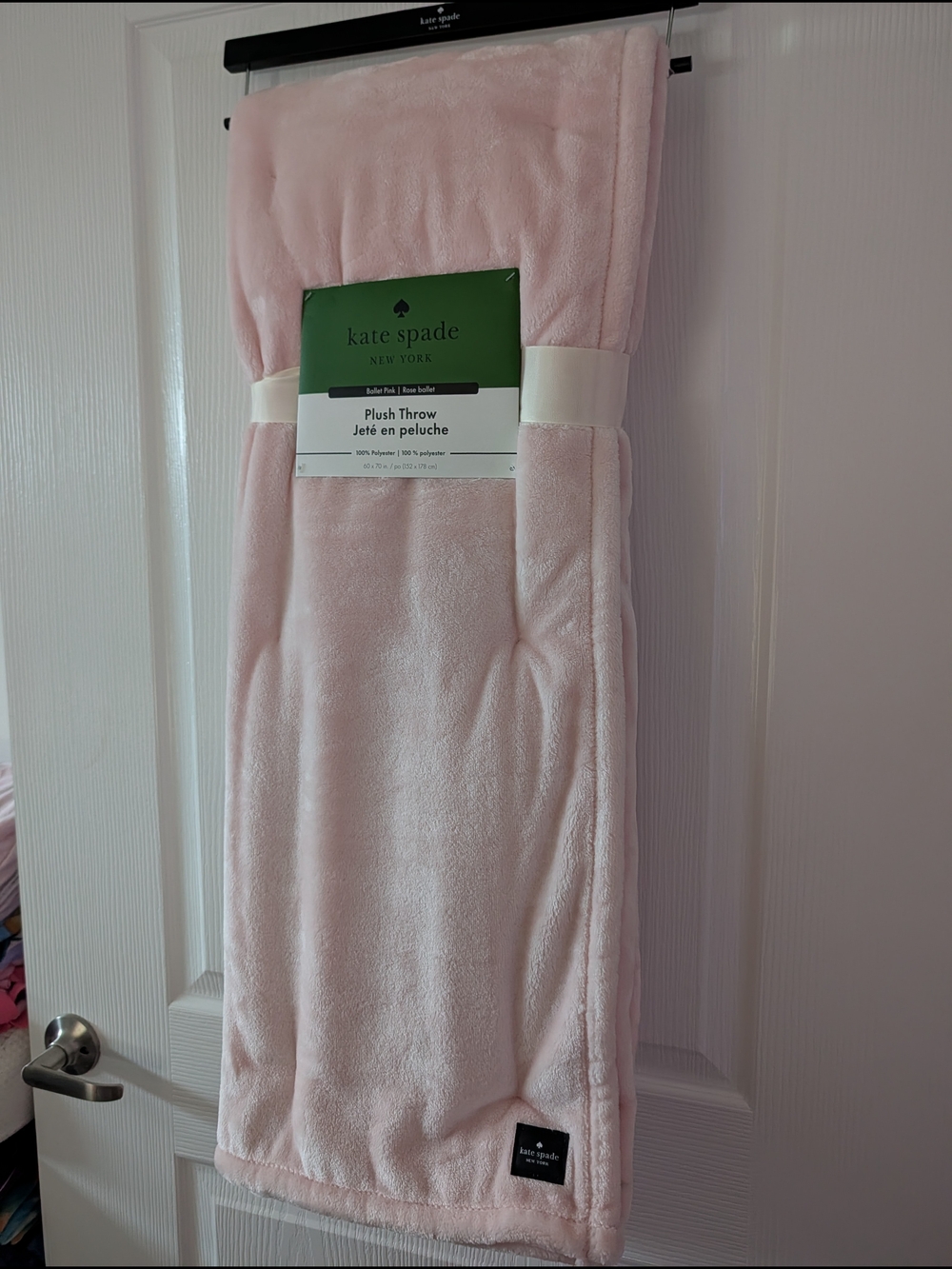 Kate Spade Plush Throw Blanket Balliet Pink